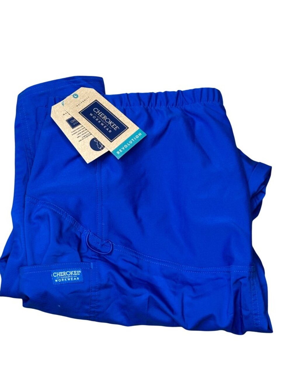 Cherokee Workwear Maternity Scrub Pants 2XL Elastic Stretch Panel Royal Blue